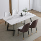 Glam Iron Dinette Set 1/2/4/5/7 Pieces Rectangle Sintered Stone Top Dining Table Set