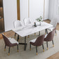 Glam Iron Dinette Set 1/2/4/5/7 Pieces Rectangle Sintered Stone Top Dining Table Set