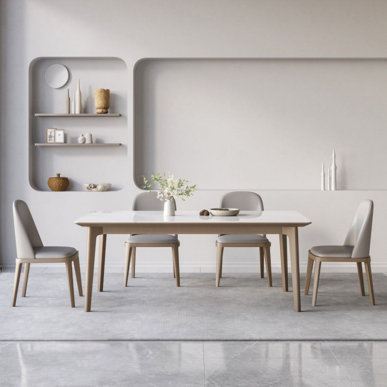 Modern Sintered Stone Dining Set 1/4/5/7 Pieces Dining Table Set for Home Use