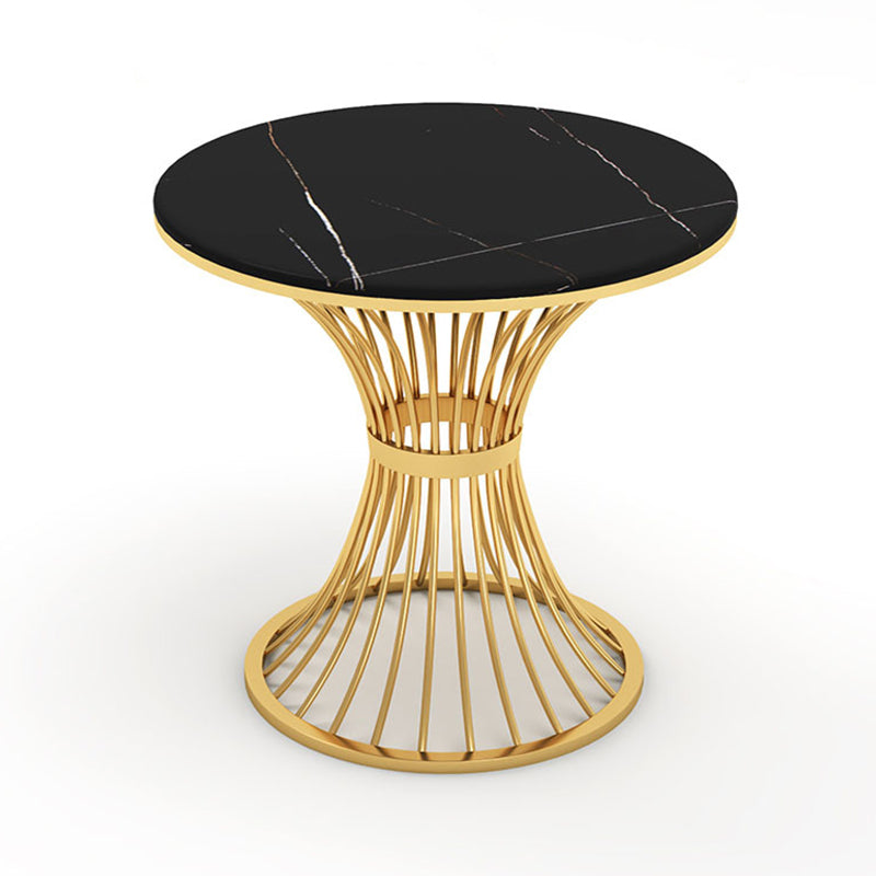 Glam Black Sintered Stone Dining Table Set 1/2/5 Pieces Dining Set for Home Use Black 31"L x 31"W Clearhalo 'Dining Room Sets' 'Dining Tables & Seating' 'dining_room_set' 'furn' 'furn_dining_room_set' 'Furniture' 'Kitchen & Dining Furniture' 5191647