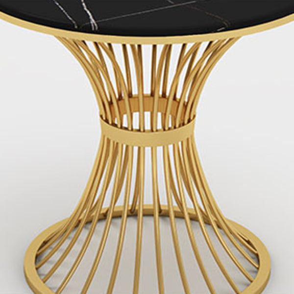 Glam Black Sintered Stone Dining Table Set 1/2/5 Pieces Dining Set for Home Use Clearhalo 'Dining Room Sets' 'Dining Tables & Seating' 'dining_room_set' 'furn' 'furn_dining_room_set' 'Furniture' 'Kitchen & Dining Furniture' 5191656