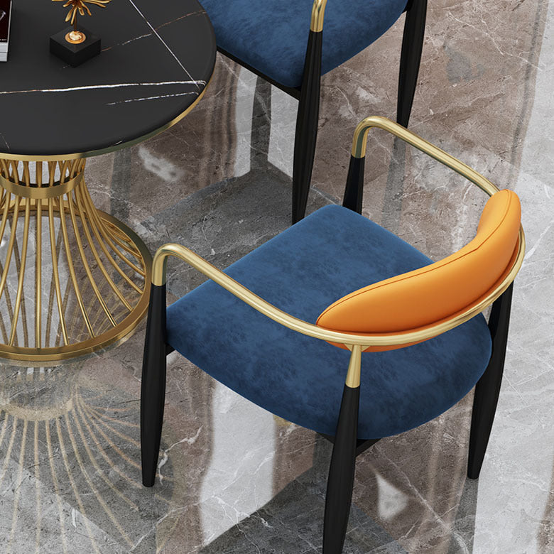 Glam Black Sintered Stone Dining Table Set 1/2/5 Pieces Dining Set for Home Use Clearhalo 'Dining Room Sets' 'Dining Tables & Seating' 'dining_room_set' 'furn' 'furn_dining_room_set' 'Furniture' 'Kitchen & Dining Furniture' 5191657