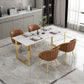 Traditional Luxury Rectangle Table Stone Double Pedestal Dining Site Table 51.2"L x 27.6"W x 29.5"H Without Chairs Clearhalo 'Dining Tables & Seating' 'Dining Tables' 'dining_table' 'furn' 'furn_dining_table' 'Furniture' 'Kitchen & Dining Furniture' 5191677