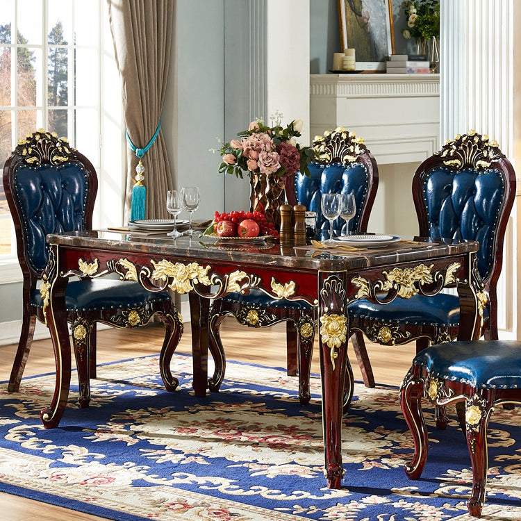 Rectángulo de muebles de mármol 4 patas colección de comedor para comedor