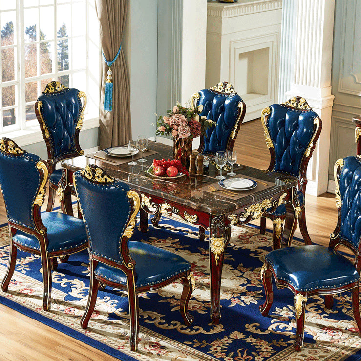 Rectángulo de muebles de mármol 4 patas colección de comedor para comedor