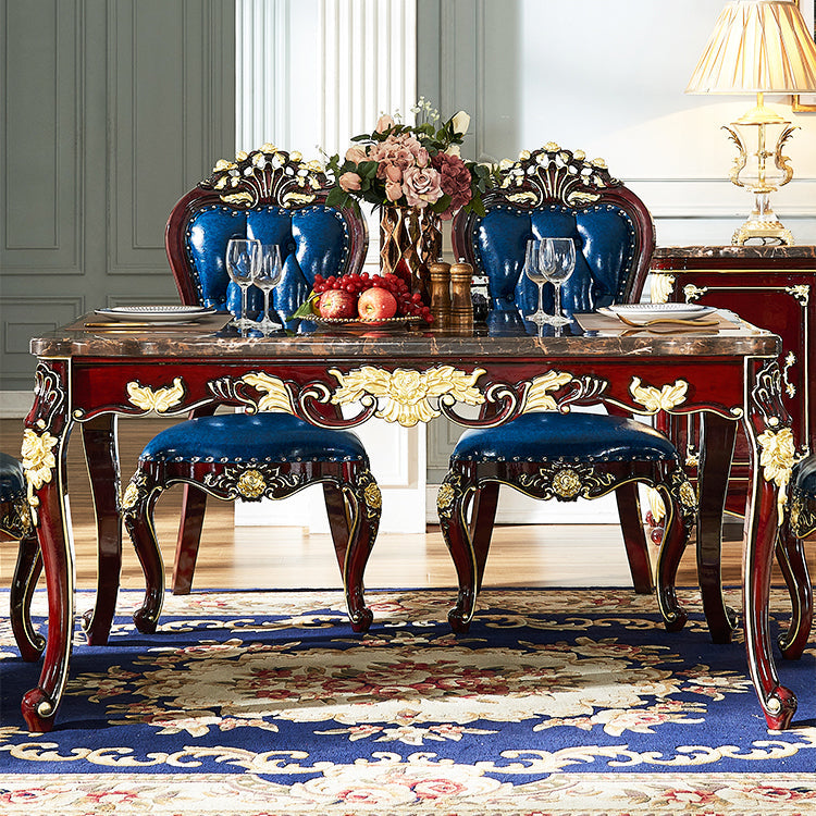 Rectángulo de muebles de mármol 4 patas colección de comedor para comedor