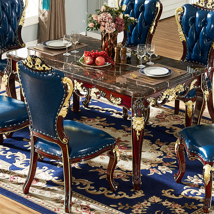 Rectángulo de muebles de mármol 4 patas colección de comedor para comedor