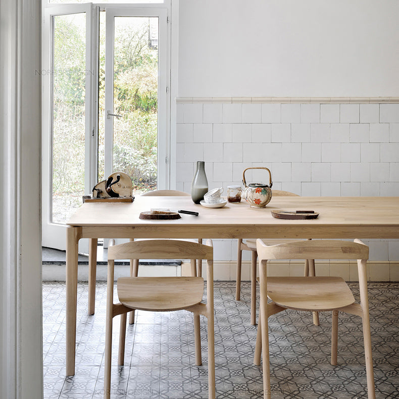 Table à manger en bois de bois rectangle