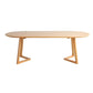 Natural Solid Wood Dining Site Table Oval Modern Double Pedestal Dining Table