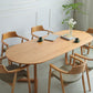 Natural Solid Wood Dining Site Table Oval Modern Double Pedestal Dining Table