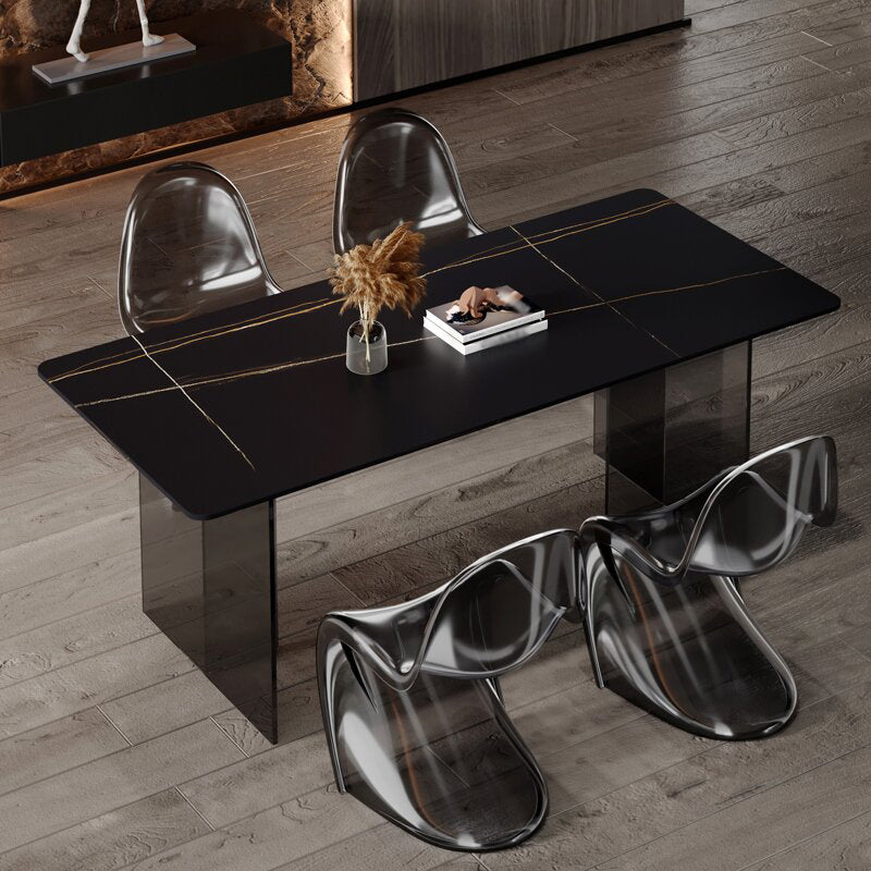 Rectangle Table à manger de base transparente