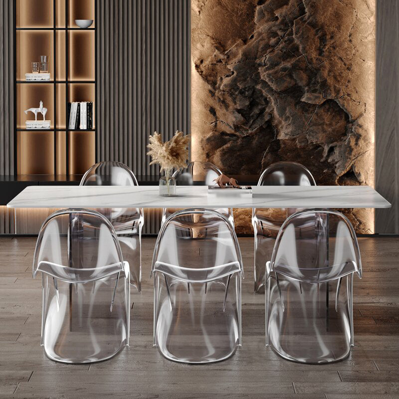 Rectangle Table à manger de base transparente