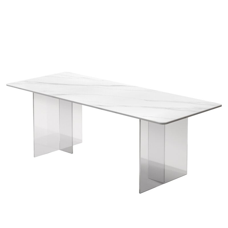 Rectangle Table à manger de base transparente
