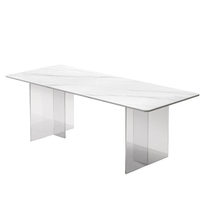 Rectangle Table à manger de base transparente