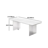 Rectangle Table à manger de base transparente