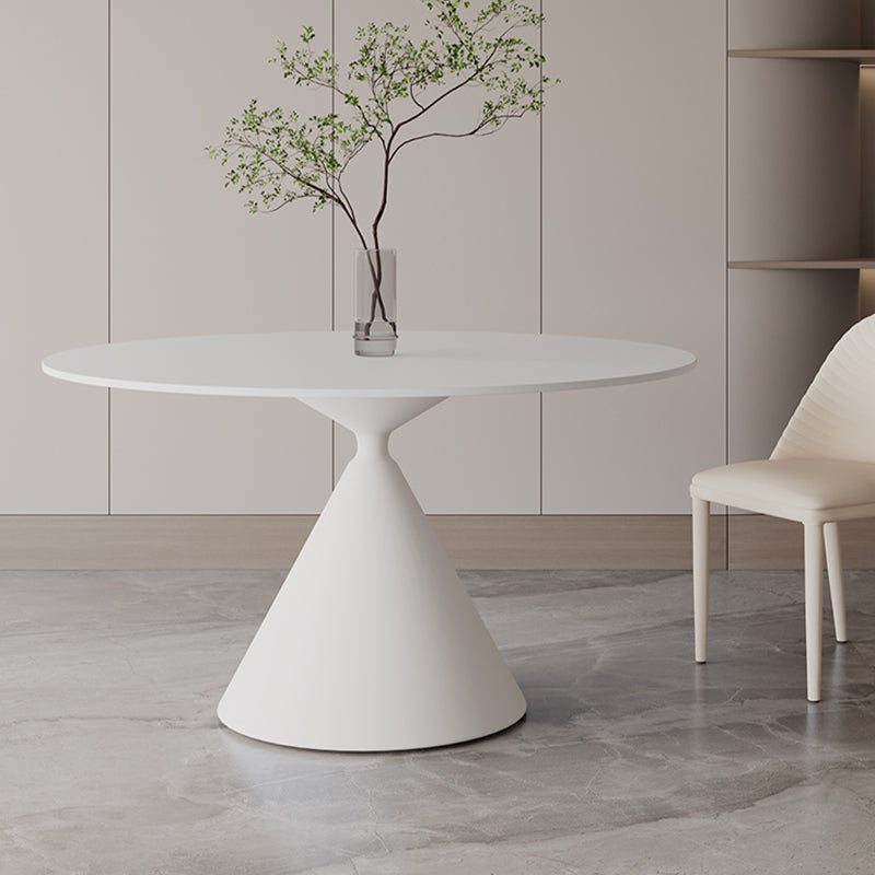 Sintered Stone Home Dining Table Modern Round Dining Room Table White 39.4"L x 39.4"W x 29.5"H Without Chairs Clearhalo 'Dining Tables & Seating' 'Dining Tables' 'dining_table' 'furn' 'furn_dining_table' 'Furniture' 'Kitchen & Dining Furniture' 5191828