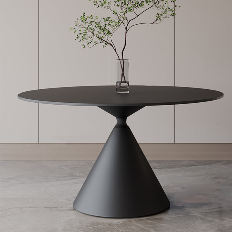 Sintered Stone Home Dining Table Modern Round Dining Room Table Black Without Chairs Clearhalo 'Dining Tables & Seating' 'Dining Tables' 'dining_table' 'furn' 'furn_dining_table' 'Furniture' 'Kitchen & Dining Furniture' 5191829