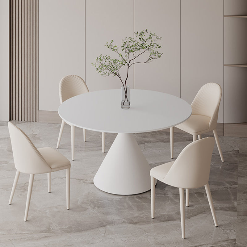 Sintered Stone Home Dining Table Modern Round Dining Room Table White 35.4"L x 35.4"W x 29.5"H Without Chairs Clearhalo 'Dining Tables & Seating' 'Dining Tables' 'dining_table' 'furn' 'furn_dining_table' 'Furniture' 'Kitchen & Dining Furniture' 5191830
