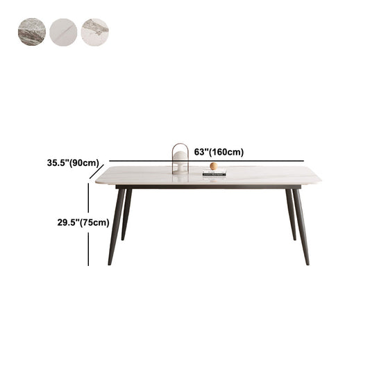 Mesa de comedor moderna de 4 patas Mesa de rectángulo de piedra sinterizada para el hogar