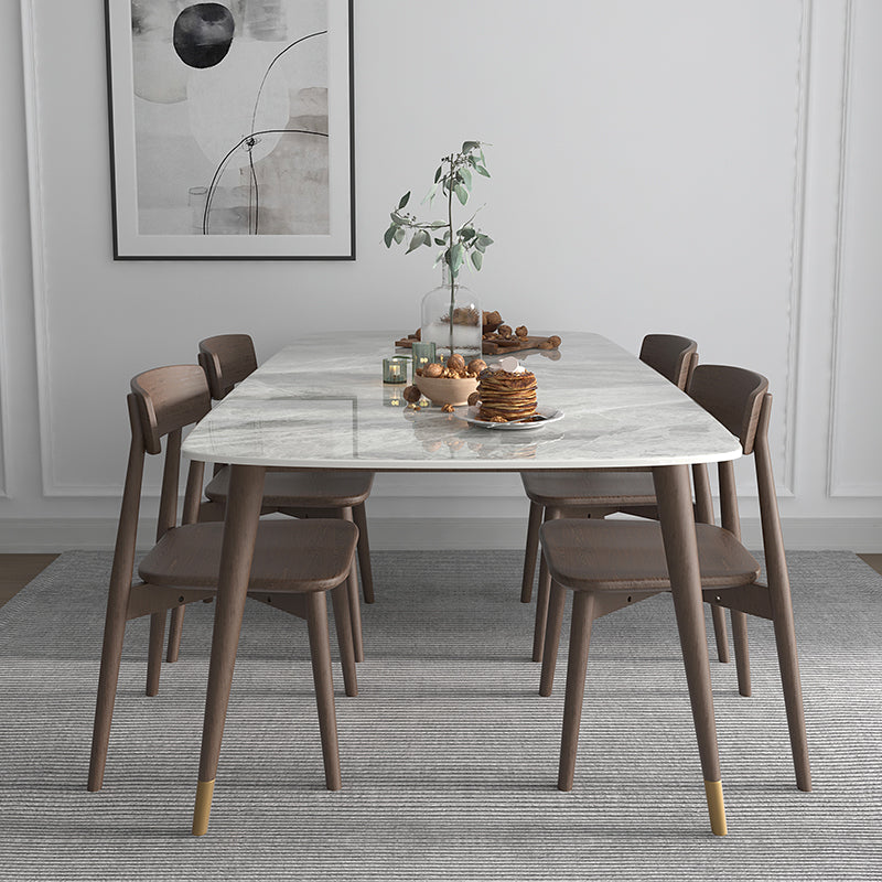 Tavolo da pranzo a casa in pietra sinterizzato tavolo da pranzo moderno con 4 gambe