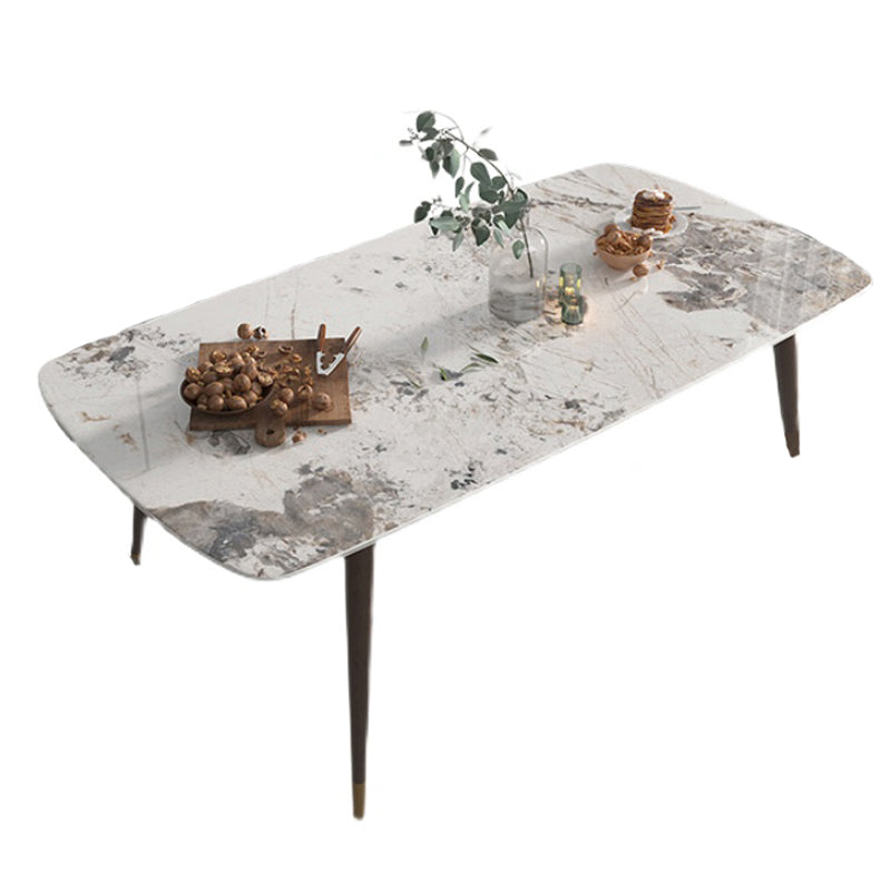 Tavolo da pranzo a casa in pietra sinterizzato tavolo da pranzo moderno con 4 gambe