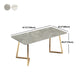 Modern White with Marble Counter Table Rectangle Dining Table for Kitchen Clearhalo 'Dining Tables & Seating' 'Dining Tables' 'dining_table' 'furn' 'furn_dining_table' 'Furniture' 'Kitchen & Dining Furniture' 5191919