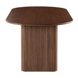 キッチン用の二重の台座付きのソリッドウッドトップダイニングテーブルモダンな楕円形のテーブル