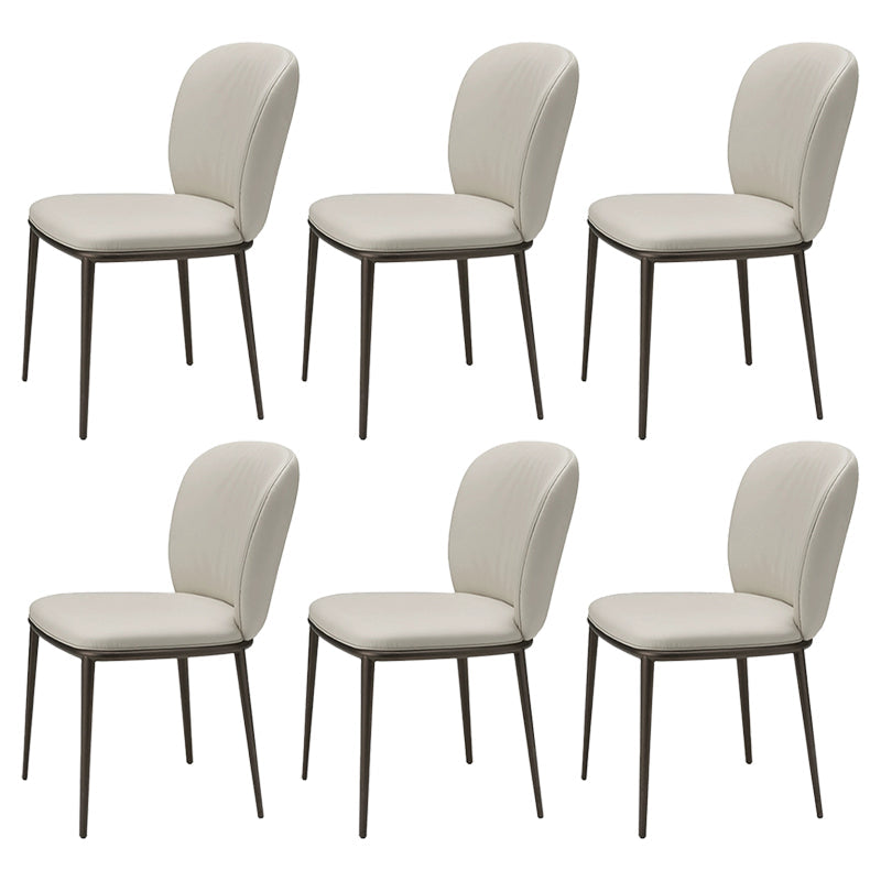 Sedia da pranzo in metallo in stile moderno in vetro sedia da pranzo senza braccio in pelle per uso domestico