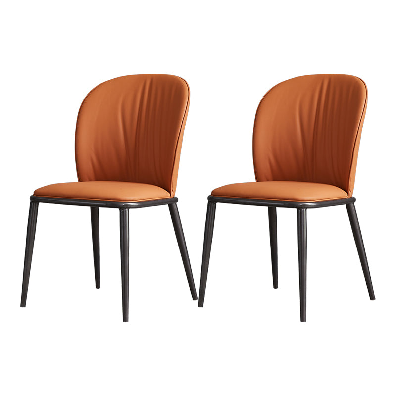 Sedia da pranzo in metallo in stile moderno in vetro sedia da pranzo senza braccio in pelle per uso domestico