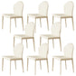 Minimalist Style Leather Dining Chairs for Home Armless Solid Back Chairs