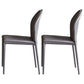 Minimalist Style Leather Dining Chairs for Home Armless Solid Back Chairs