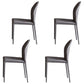 Minimalist Style Leather Dining Chairs for Home Armless Solid Back Chairs