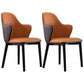 Contemporary Leather Dining Chairs Arm Solid Back Chairs for Kitchen