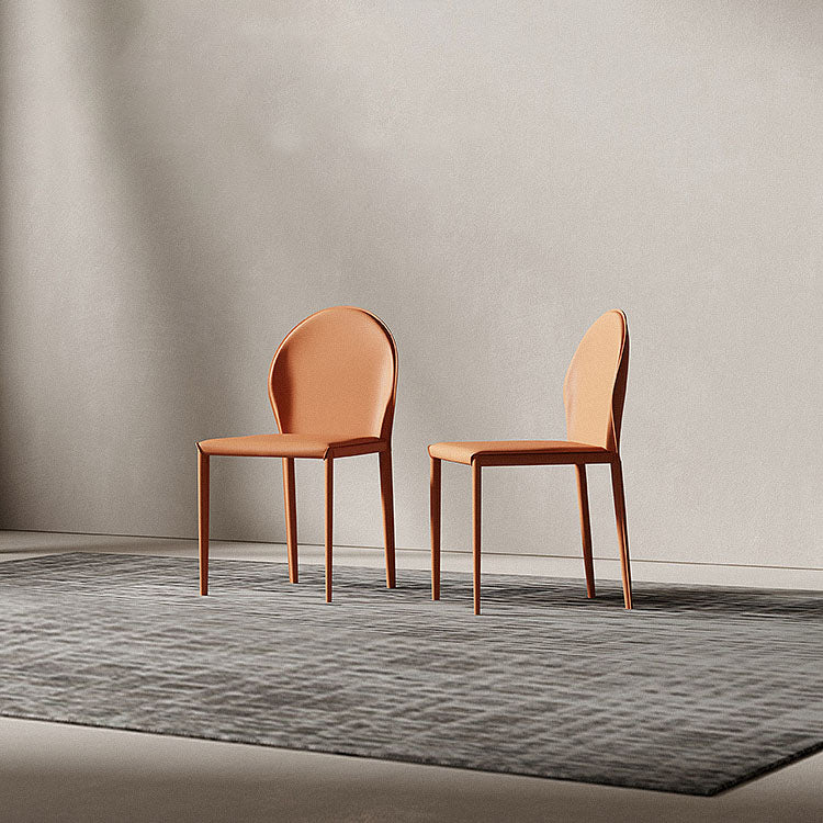 Minimalistische stijl stevige rugarmloze eetkamerstoel lederen eetkamerstoelen