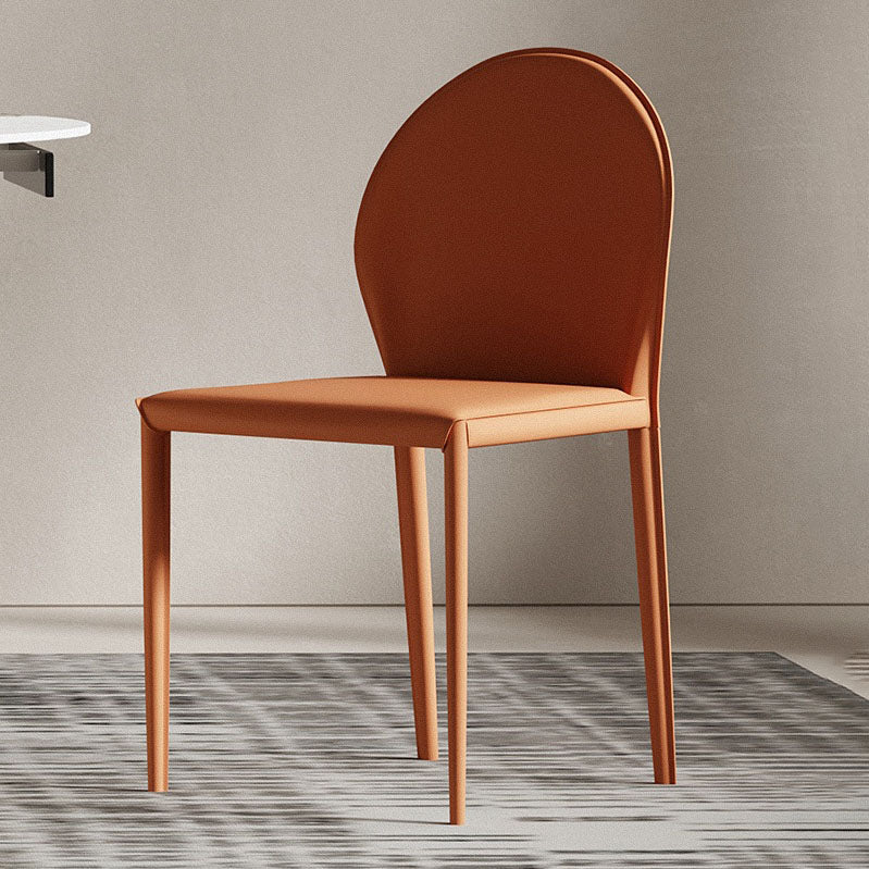 Minimalistische stijl stevige rugarmloze eetkamerstoel lederen eetkamerstoelen
