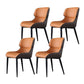 Modern Style Metal Dining Chair Faux Leather Arm Dining Room Chair for Home Use