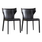 Contemporary Leather Dining Chair Wingback Side Chair for Restaurant Use Black 2 Piece Set Clearhalo 'Dining Chairs' 'Dining Tables & Seating' 'dining_chair' 'furn' 'furn_dining_chair' 'Furniture' 'Kitchen & Dining Furniture' 5192351
