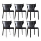 Contemporary Leather Dining Chair Wingback Side Chair for Restaurant Use Black 6 Piece Set Clearhalo 'Dining Chairs' 'Dining Tables & Seating' 'dining_chair' 'furn' 'furn_dining_chair' 'Furniture' 'Kitchen & Dining Furniture' 5192355