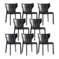 Contemporary Leather Dining Chair Wingback Side Chair for Restaurant Use Black 8 Piece Set Clearhalo 'Dining Chairs' 'Dining Tables & Seating' 'dining_chair' 'furn' 'furn_dining_chair' 'Furniture' 'Kitchen & Dining Furniture' 5192356