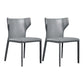 Contemporary Leather Dining Chair Wingback Side Chair for Restaurant Use Grey 2 Piece Set Clearhalo 'Dining Chairs' 'Dining Tables & Seating' 'dining_chair' 'furn' 'furn_dining_chair' 'Furniture' 'Kitchen & Dining Furniture' 5192358