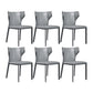 Contemporary Leather Dining Chair Wingback Side Chair for Restaurant Use Grey 6 Piece Set Clearhalo 'Dining Chairs' 'Dining Tables & Seating' 'dining_chair' 'furn' 'furn_dining_chair' 'Furniture' 'Kitchen & Dining Furniture' 5192363