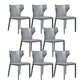 Contemporary Leather Dining Chair Wingback Side Chair for Restaurant Use Grey 8 Piece Set Clearhalo 'Dining Chairs' 'Dining Tables & Seating' 'dining_chair' 'furn' 'furn_dining_chair' 'Furniture' 'Kitchen & Dining Furniture' 5192364