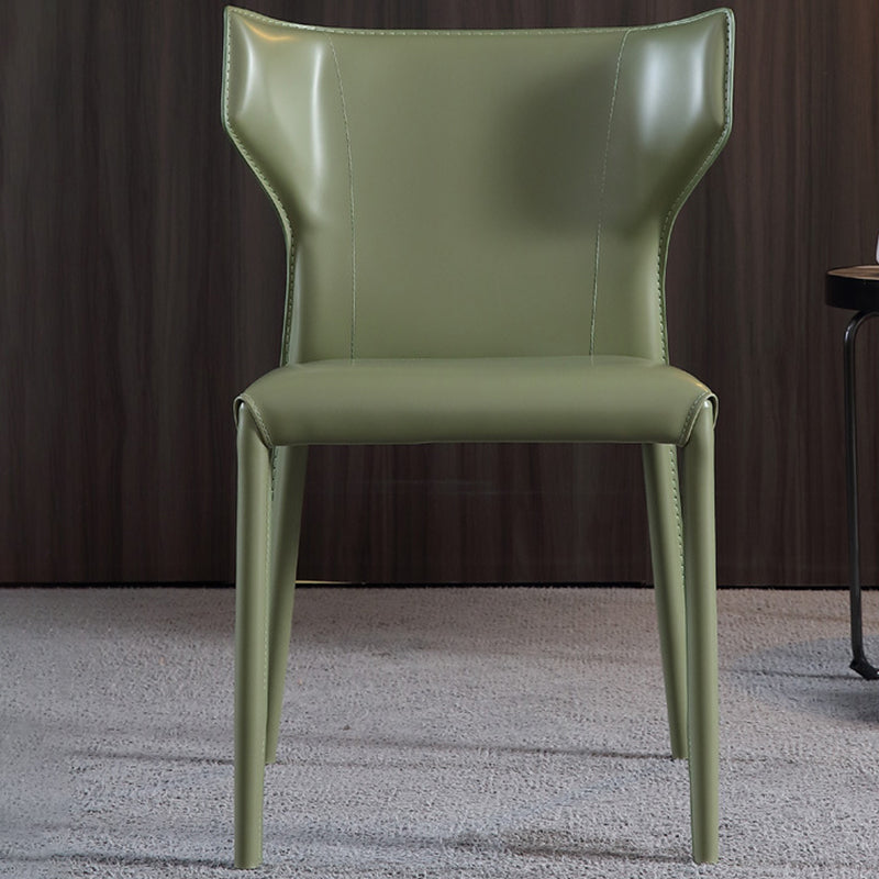 Contemporary Leather Dining Chair Wingback Side Chair for Restaurant Use Clearhalo 'Dining Chairs' 'Dining Tables & Seating' 'dining_chair' 'furn' 'furn_dining_chair' 'Furniture' 'Kitchen & Dining Furniture' 5192370