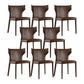Contemporary Leather Dining Chair Wingback Side Chair for Restaurant Use Coffee 8 Piece Set Clearhalo 'Dining Chairs' 'Dining Tables & Seating' 'dining_chair' 'furn' 'furn_dining_chair' 'Furniture' 'Kitchen & Dining Furniture' 5192373