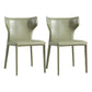 Contemporary Leather Dining Chair Wingback Side Chair for Restaurant Use Blackish Green 2 Piece Set Clearhalo 'Dining Chairs' 'Dining Tables & Seating' 'dining_chair' 'furn' 'furn_dining_chair' 'Furniture' 'Kitchen & Dining Furniture' 5192374