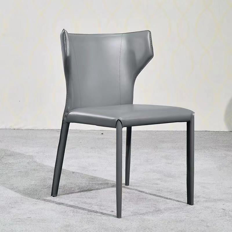 Contemporary Leather Dining Chair Wingback Side Chair for Restaurant Use Clearhalo 'Dining Chairs' 'Dining Tables & Seating' 'dining_chair' 'furn' 'furn_dining_chair' 'Furniture' 'Kitchen & Dining Furniture' 5192375