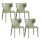 Contemporary Leather Dining Chair Wingback Side Chair for Restaurant Use Blackish Green 4 Piece Set Clearhalo 'Dining Chairs' 'Dining Tables & Seating' 'dining_chair' 'furn' 'furn_dining_chair' 'Furniture' 'Kitchen & Dining Furniture' 5192376