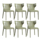 Contemporary Leather Dining Chair Wingback Side Chair for Restaurant Use Blackish Green 6 Piece Set Clearhalo 'Dining Chairs' 'Dining Tables & Seating' 'dining_chair' 'furn' 'furn_dining_chair' 'Furniture' 'Kitchen & Dining Furniture' 5192378