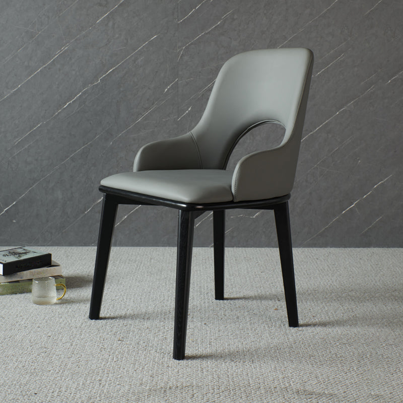 Contemporary PU Leather Dining Chairs Wood Arm Dining Chair for Home Use Clearhalo 'Dining Chairs' 'Dining Tables & Seating' 'dining_chair' 'furn' 'furn_dining_chair' 'Furniture' 'Kitchen & Dining Furniture' 5192381