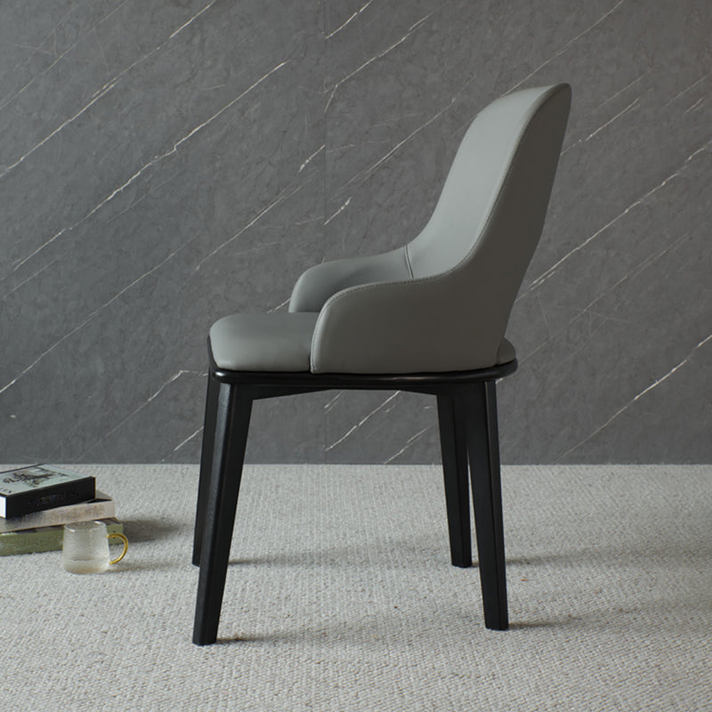 Contemporary PU Leather Dining Chairs Wood Arm Dining Chair for Home Use Clearhalo 'Dining Chairs' 'Dining Tables & Seating' 'dining_chair' 'furn' 'furn_dining_chair' 'Furniture' 'Kitchen & Dining Furniture' 5192387